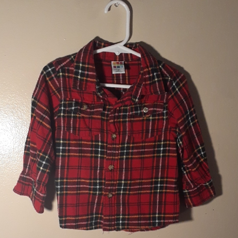 Healthtex Red Plaid Button-Down Shirt for Kids